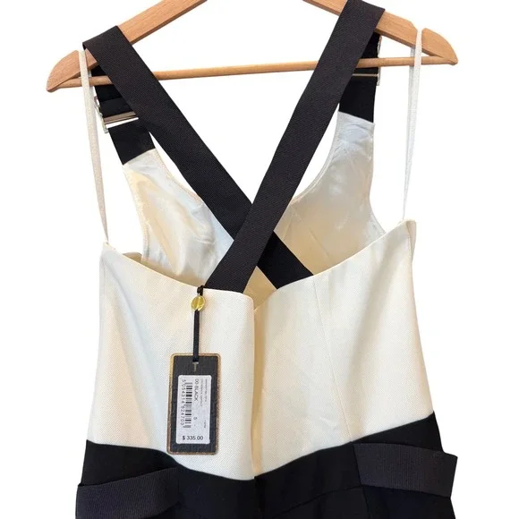 Ted Baker London Jumpsuit Wide Leg cross back lyda Ivory Black - Picture 3 of 9